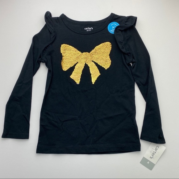 Carter's Girls Long Sleeve Sequin Shirt 4 NWT - Picture 2 of 6
